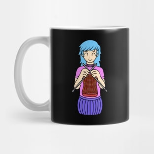 Cute knitting girl Mug